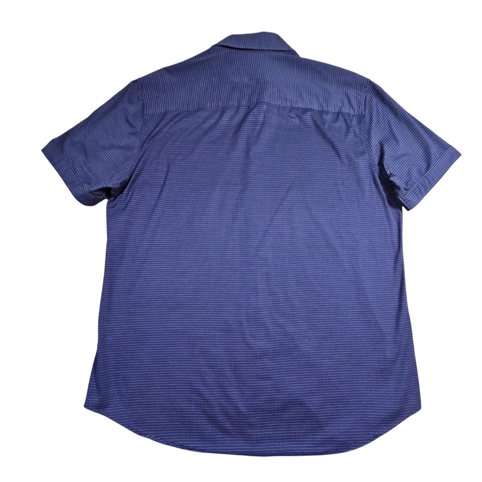 Bugatchi 8 Way Stretch Blue Dot Pattern Short Sle… - image 2