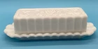 Vintage Westmoreland White Milk Glass Butter Dish w/Lid in Paneled Grape Design