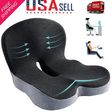 Memory Foam Seat Cushion Wlumbar Support Pillow For Back Sciatica Pain Relief