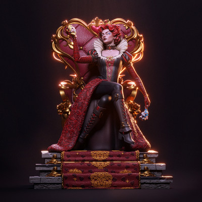 Regina di Cuori kit Modello in Resina Stampato 3D da assemblare e dipingere
