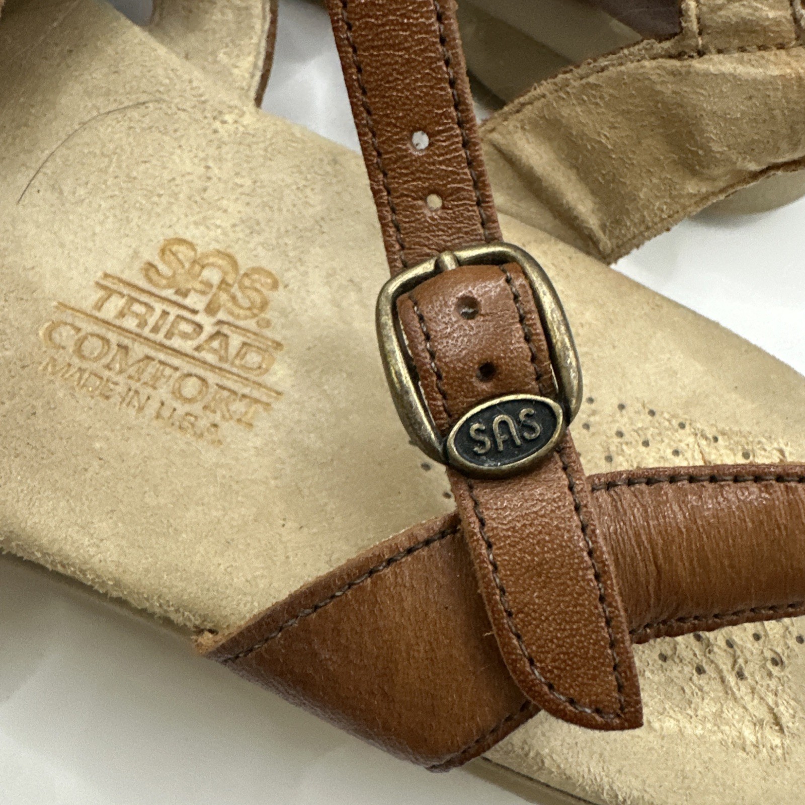 SAS Women's Antique Tan Huarache Leather Sandals Tripad Comfort US 8.5