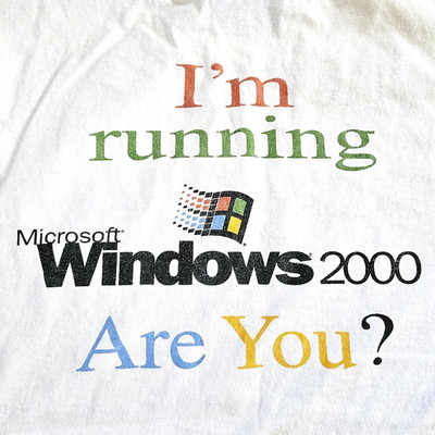 Vintage Y2K Microsoft Windows 2000 Tech T-Shirt Size XL