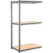 Industrial 3 Shelf Heavy Duty Boltless Shelving Z Beam Add On 48Wx36Dx84H Wood