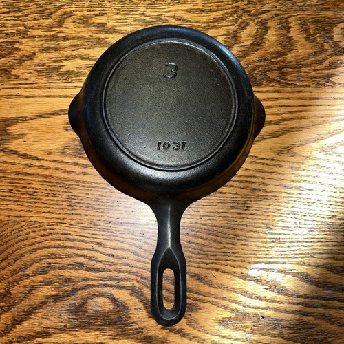 NICE!! Griswold Iron Mountain #3, 1031 Cast Iron Skillet, Sits Flat!, Restored!!