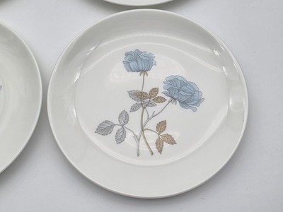 6 Teeteller Wedgwood Bone China ICE ROSE Muster - 15 cm Durchmesser - GC