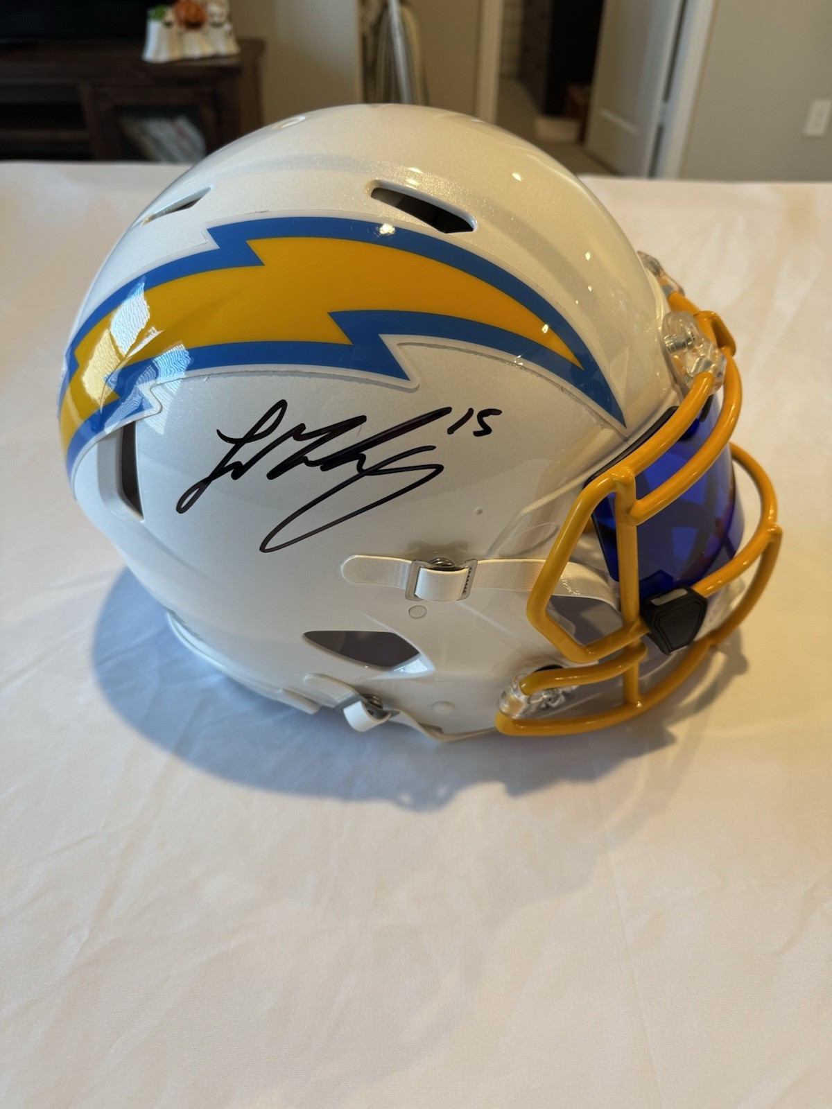 Ladd McConkey Autographed Signed Los Angeles Chargers Chargers Full Size Authentic Helmet Beckett 