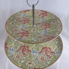 William Morris & Co 2 Tier Cake Stand, Strawberry Thief, Honeysuckle