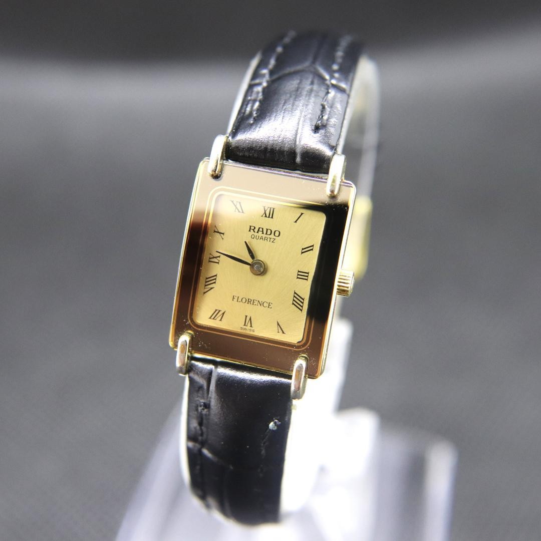 Rado Florence Watch Ladies Quartz Vintage 18mm Gold Rectangle