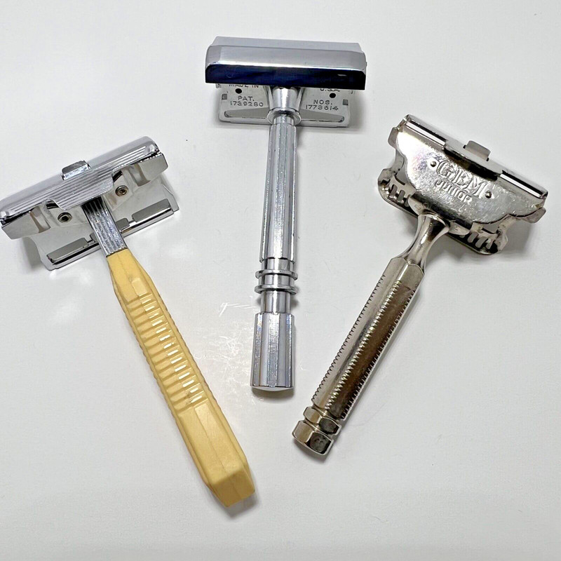 3x GEM Single Edge Vintage Safety Razors [non-Gillette] FREE SHIPPING