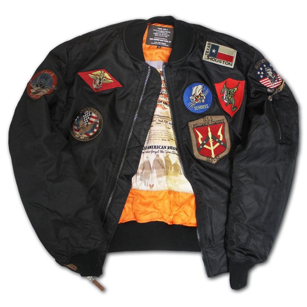 TOP GUN® MA-1 NYLON BOMBER JACKET WITH PATCHES – Top Gun Store