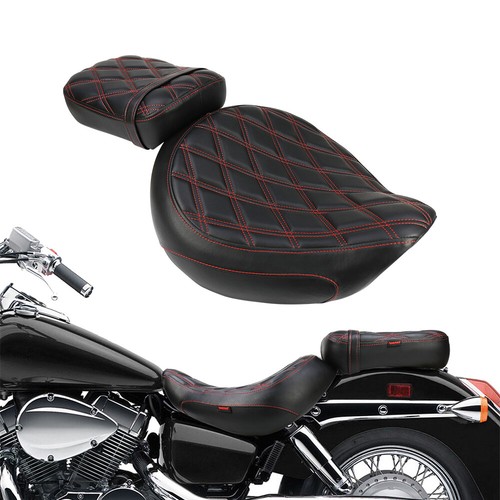 2-Up Seat Red Diamond For Honda Spirit Shadow ACE VT750 1998 1999 2000 2001-2003 - Picture 3 of 8