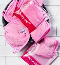 NEW PMD BEAUTY SILVER*PURE MAKEUP REMOVING CLOTH ANTIBACTERIAL ANTI-AGING $30++