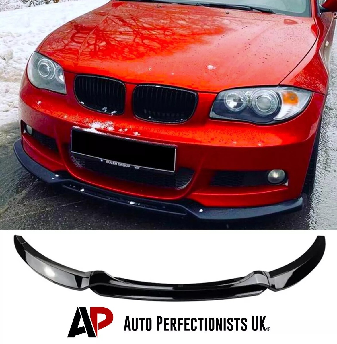For BMW 1 Series E82 E88 Gloss Black Front Splitter M Sport