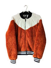 Nike Bomber Jacket Womens Size Medium Sherpa Soft Winter Multicolour Cj5030-246