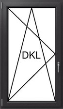 Fenster Anthrazitgrau innen/außen - 1 flügelig Dreh-Kipp PVC Kunststoff