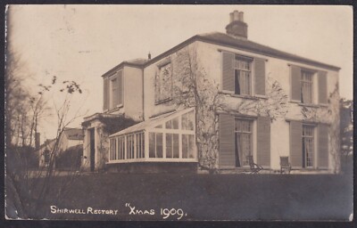 Shirwell Pfarrhaus Weihnachten 1909 RP Postkarte (Francis Chichester Geburtsort)