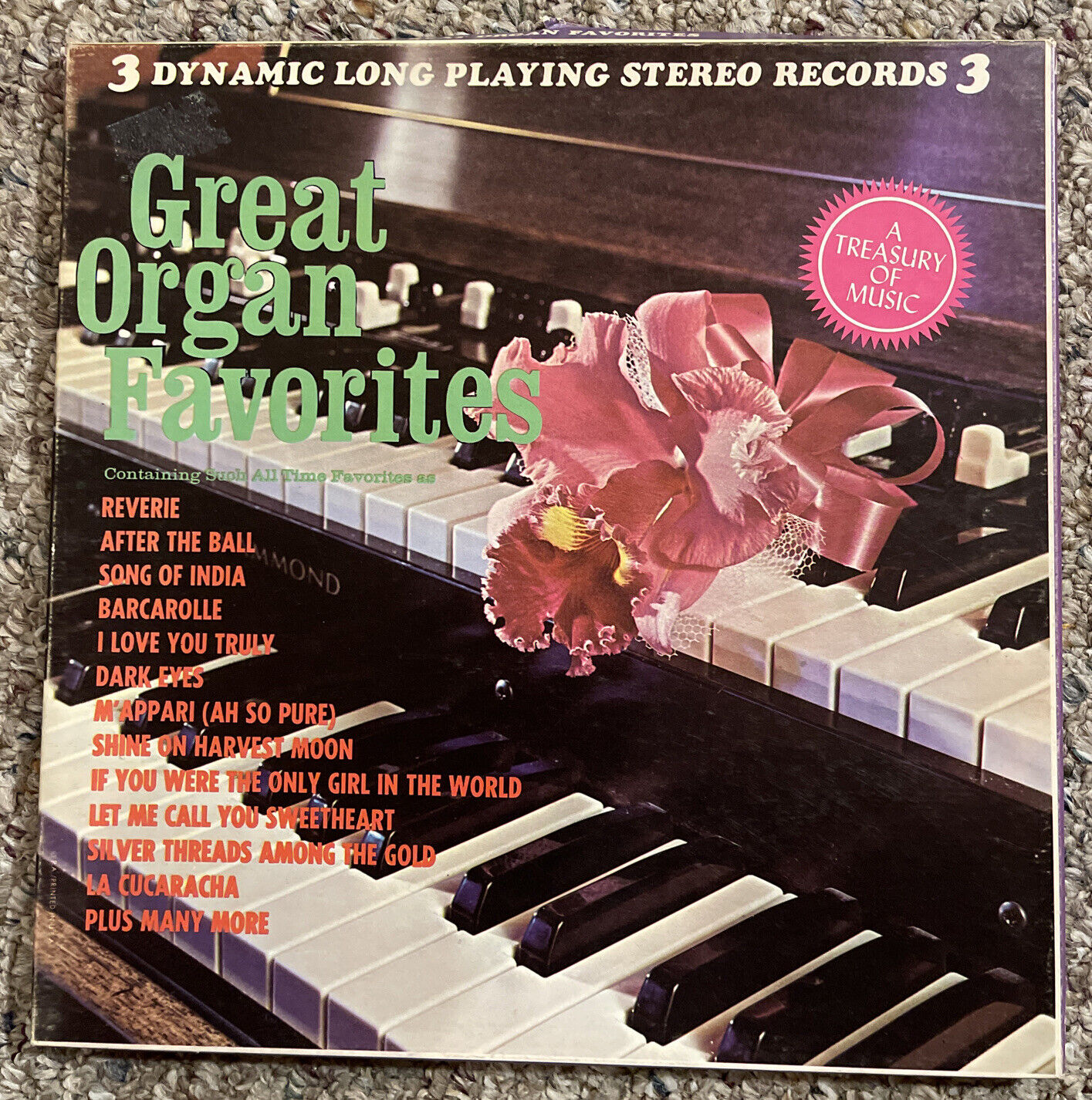 Great Organ Favorites-Ken Griffin-Rand/Crawford/Kiley 3 LP Vinyl Record Set VG