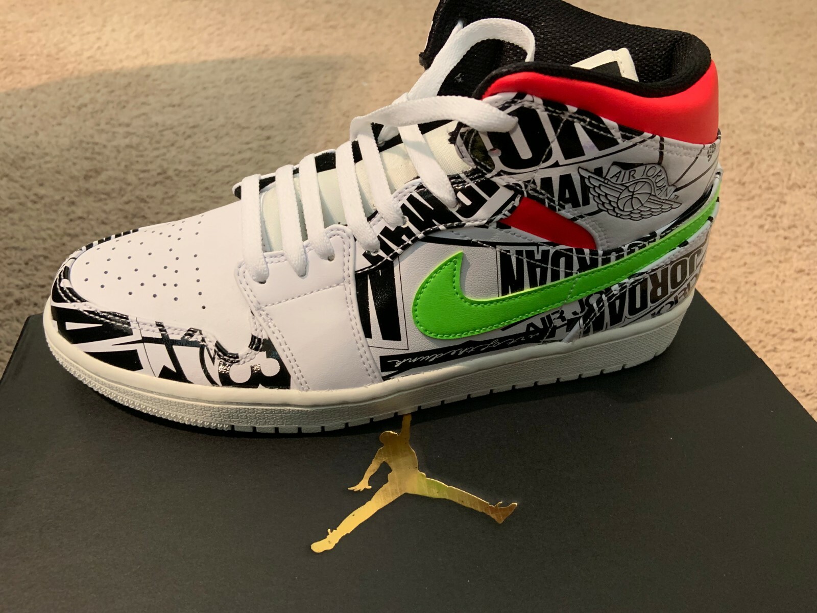 jordan 1 mid all over logo