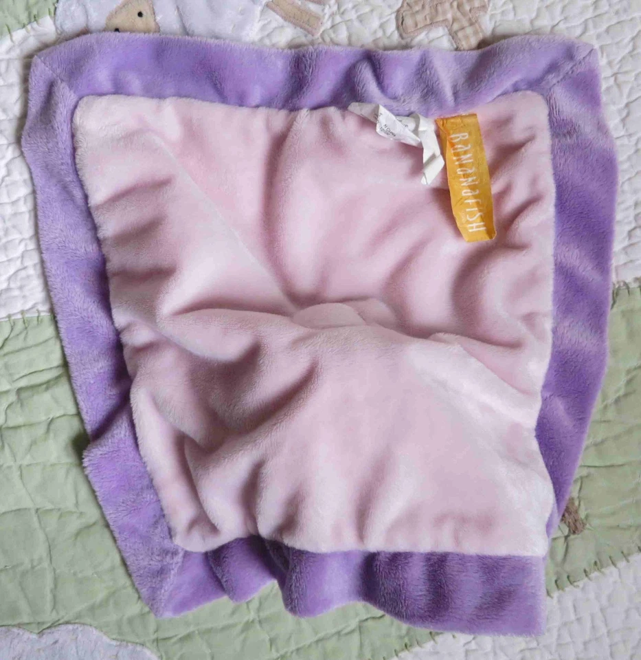 Manta de seguridad para bebé niña de felpa rosa púrpura búho pez plátano Lovey Foto 2 de 3