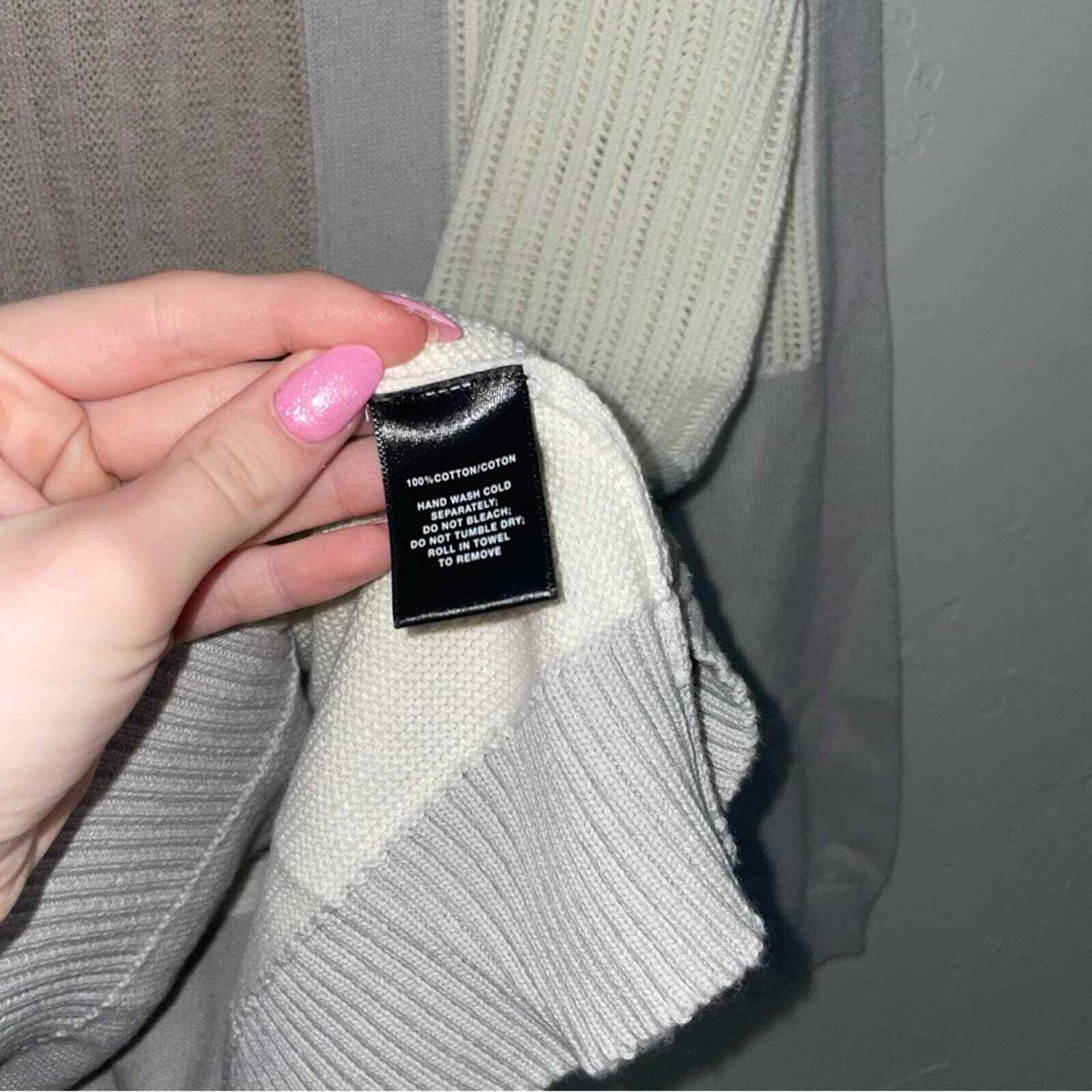 Lafayette 148 Patchwork Neutral Cotton Crewneck S… - image 4