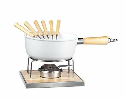 Kit fondue céramique 9 pièces anti-adhésif avec brûleur pour éviter de brûler