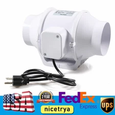 4" 100 CFM Exhaust Inline Duct Fan,2100-2600rpm Speed Blower Kit High Efficiency