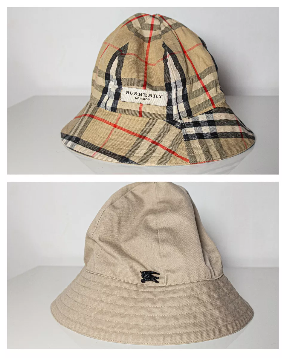 Burberry vintage reversible bucket hat logo nova chek | eBay