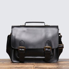 Herren Leder Aktentasche Vintage Messenger Bag Große Kapazität Schultertasche