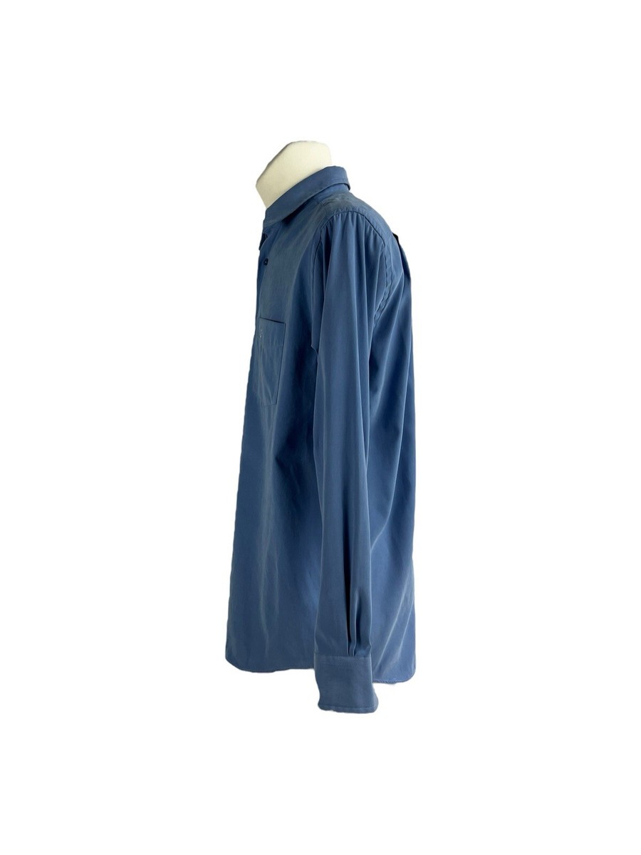Christian Dior 青い長袖シャツ Christian Dior Men's Dress Shirt Long Sleeve Button Up Blue