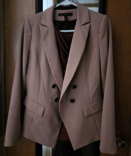 White House Black Market Women’s Blazer Tan Size 6 Polyester Blend
