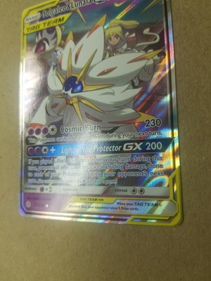 ULTRA RARE Solgaleo & Lunala GX 75/236 Tag Team Pokemon SM Cosmic Eclipse -  LP