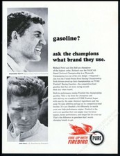 1965 Richard Petty Jim Hall photo Pure Firebird gas vintage print ad
