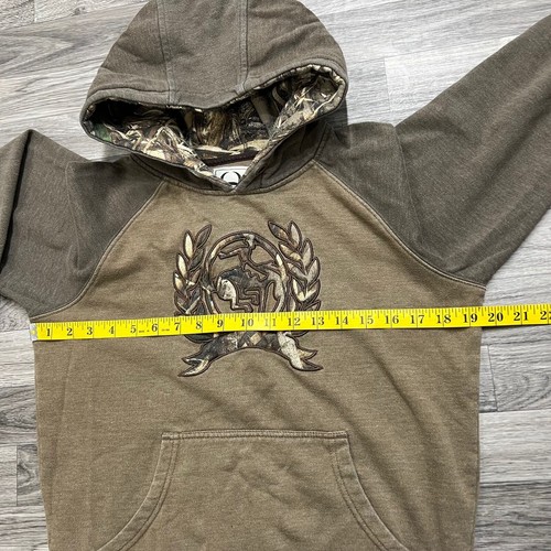 CINCH Embroidered Print Pullover Brown Hooded Sweatshirt Boy's Size Large - Picture 8 of 10