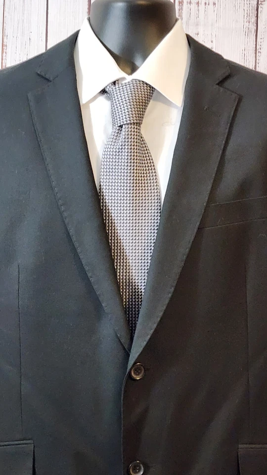 Blazer Giorgio Fiorelli Negro Sólido Para Hombres 46R 2 Btn Doble Ventilación Calce Ajustado Foto 2 de 4