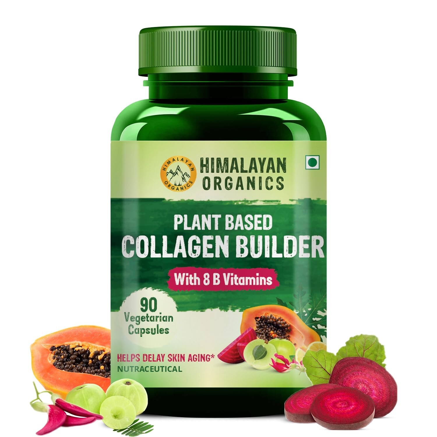 Himalayan Organics Plant Based Organic Collagen Builder With 8 B Vita - 90Cabs