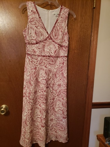 red paisley silk summer dress Size 
