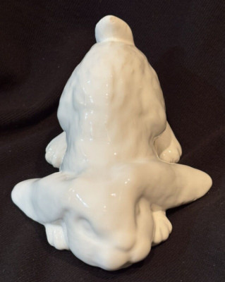White Ceramic Crouching Rabbit