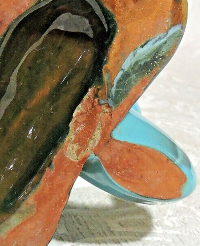 Jugendstil Secessionist Majolica Fleur-de-Lys Vase Turquoise Color Vaso maiolica - Picture 5 of 11