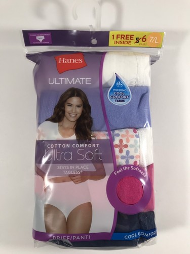 Hanes Ultimate 5-pk.+1 Comfort Ultra Brief Panti 40HUC6 Sz.7/L,9/2XL #97 - Picture 4 of 4