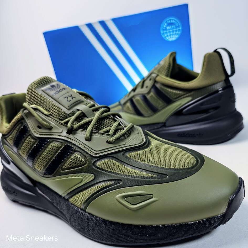 Adidas ZX 2K US 13 Men's Olive Green Black Rare Retro Boost Lifestyle GW0518 New