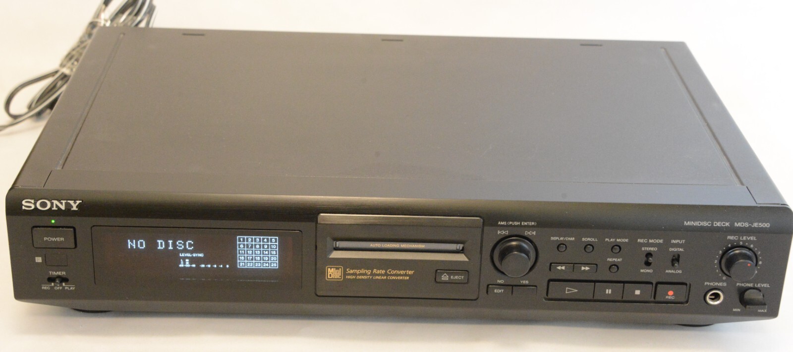 Sony MDSJE500 Vintage MiniDisc Deck Player/Recorder Excellent