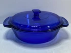 ​Vintage Anchor Hocking USA Cobalt Blue Ovenware Casserole Dish 1.5 Qt with Lid