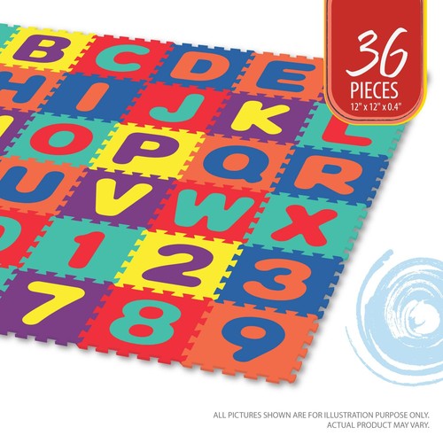 - Alphabet Foam Play Mat for Kids, 36 Interlocking EVA Tiles, 72"x72" Floor M... - Picture 9 of 9