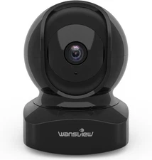 Wansview Security Camera Indoor, 360 Degree WiFi Home 3MP, Black 