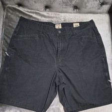 RedHead Men's Gray Ripstop Cotton Cargo Shorts Flat Front Pockets Button Zip