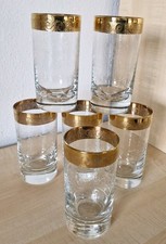 6x Murano Medici Gläser Trinkgläser Wassergläser Mit Goldrand