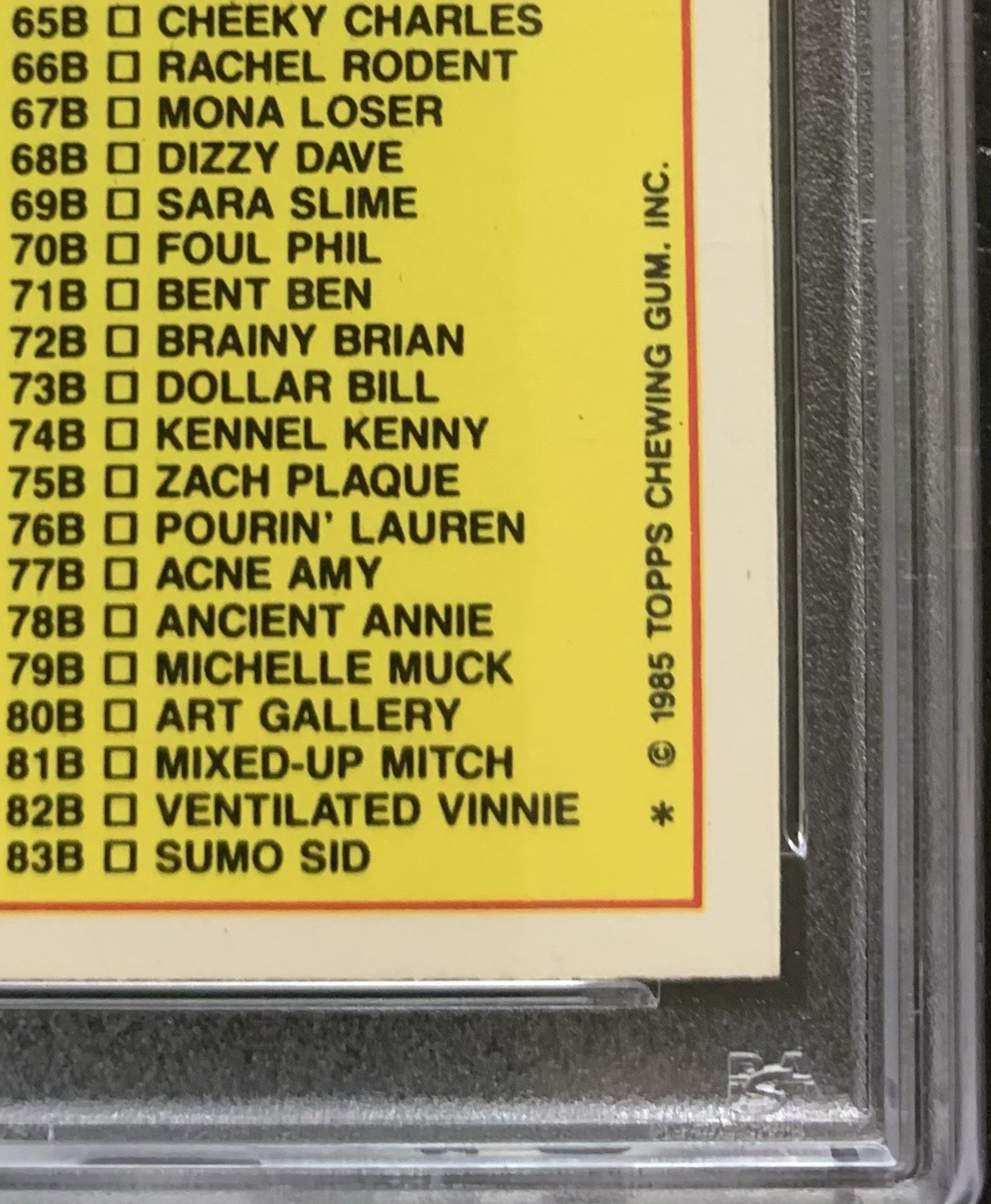 1985 Garbage Pail Kids OS2 Ray Gun 46b PSA 10 GEM MINT-RARE GLOSSY SCHIZO CL TWT view 4
