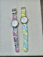2 Working Large Numbers Timex 38mm Watches W Paisley Band 