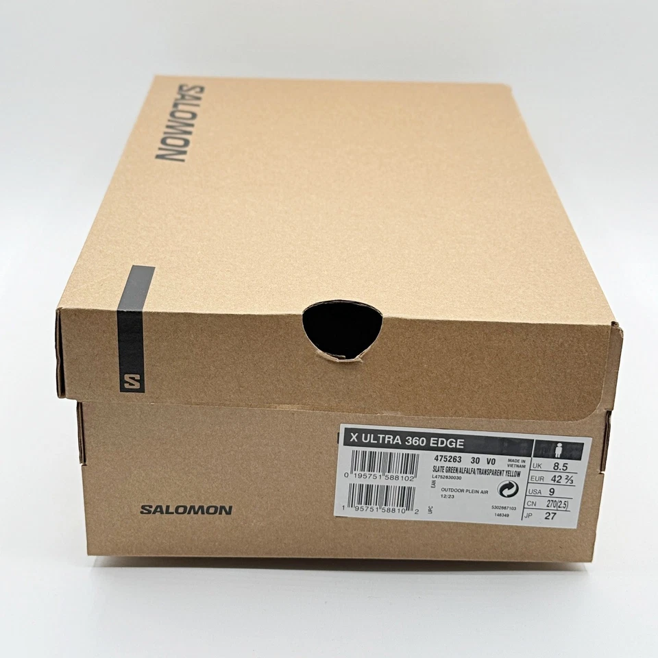 Salomon X Ultra 360 Edge Hiking Shoes Size 9 Mens Slate Green/Alfalfa 475263 - Image 2 of 4
