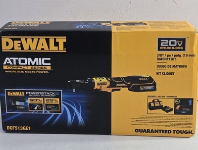 DeWalt DCF513GE1 ATOMIC 20V MAX Brushless Powerstack 3/8'' Ratchet Kit NEW